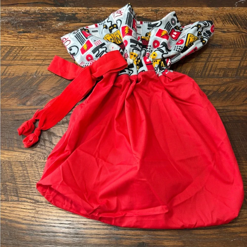 14”x14” Handmade Cotton Drawstring Gift Bag - Gaming Theme